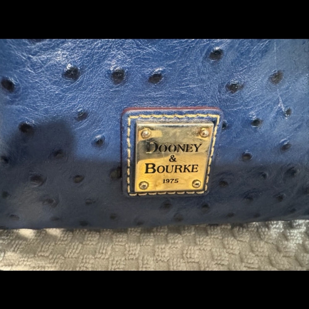 Dooney & Bourke Textured Blue Satchel - Picture 4 of 8